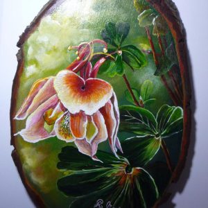 pictura cu flori și frunze
