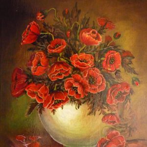 buchet de flori roșii într-o vază